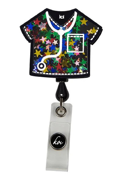koi Shaker Retractable Badge Reels Rainbow Scrub