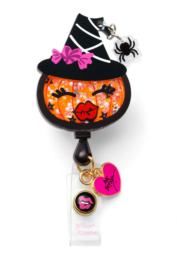 Retractable Badge Reels Witch Pumpkin
