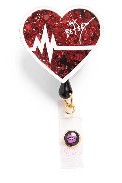 Retractable Badge Reels EKG Heart Shaker