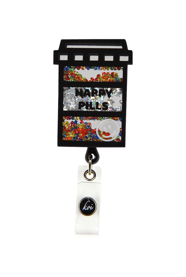 Retractable Badge Reels Happy Pills