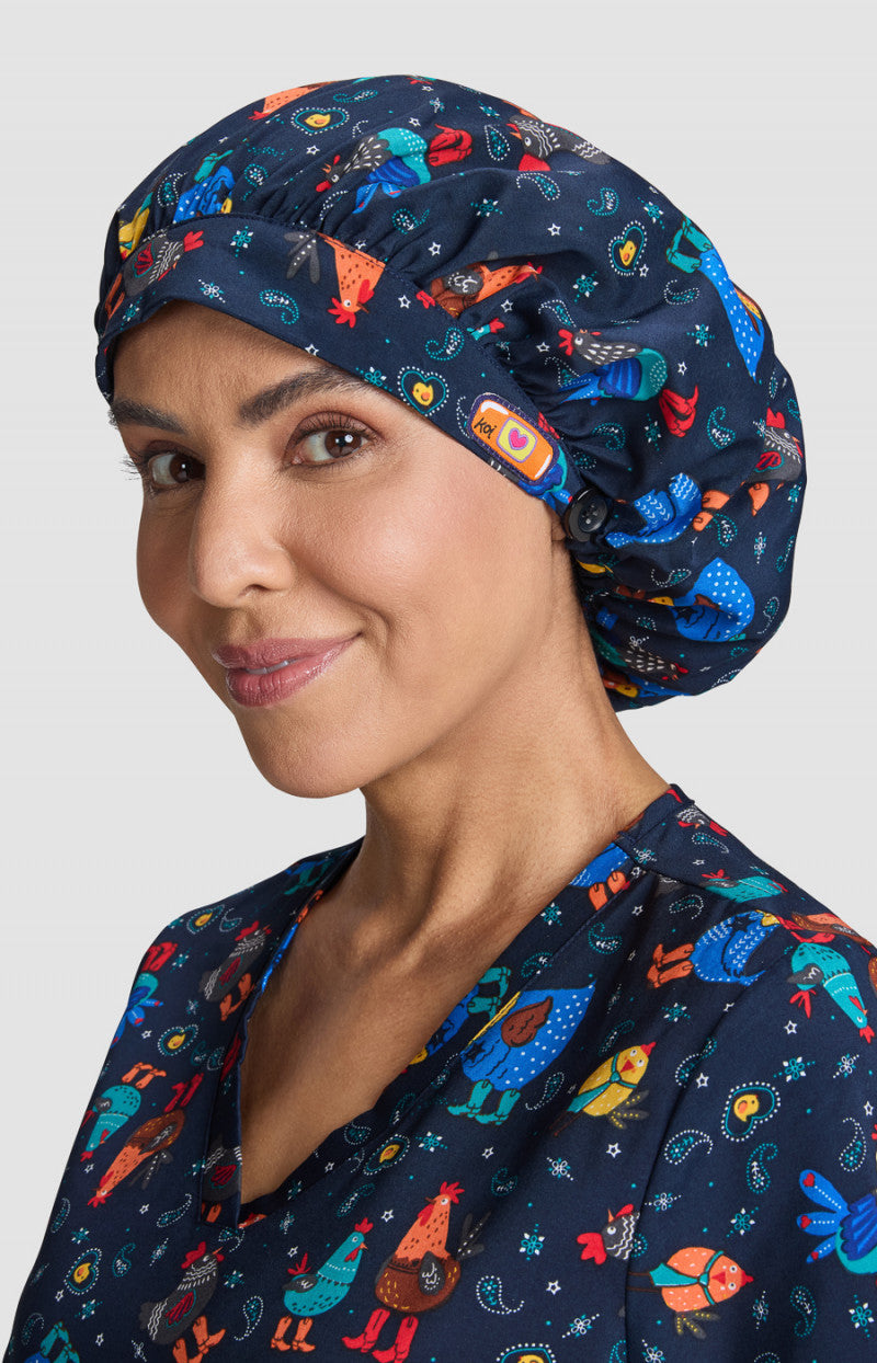 Bouffant Scrub Cap Cowboy Chicken